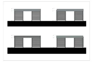 metalinė stoginė dviems automobiliams anete 6x6 fasadai