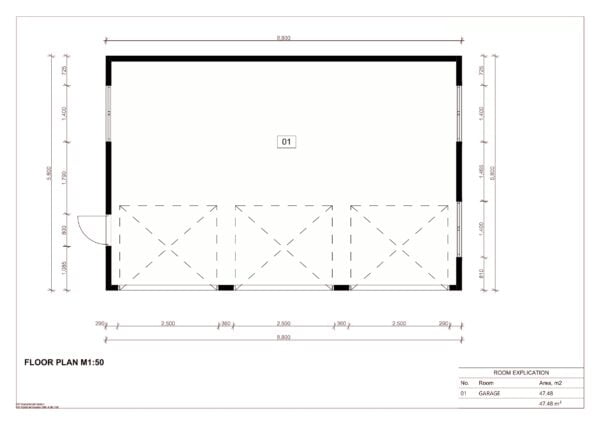 Apsiltintas trigubas garazas vejas planas