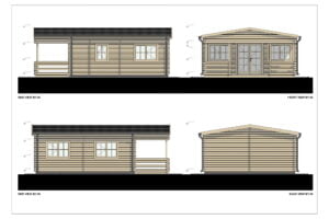 Surenkamas medinis namelis 44mm kostas fasadai