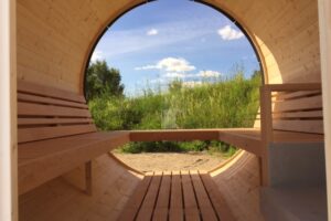 sauna su saules formos langu