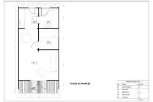 medinis surenkamas glamping namelis miskas planas