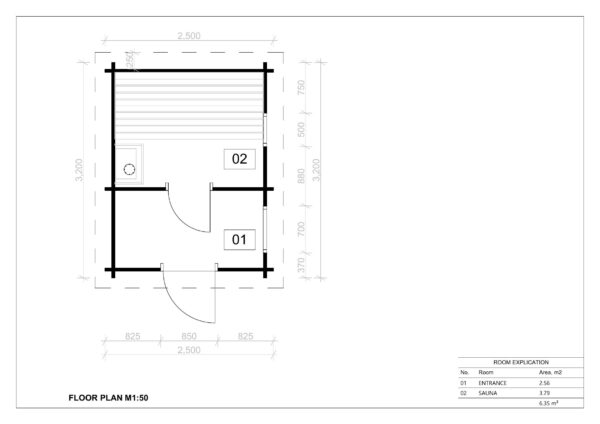 Medinė Pirtis Karis 44mm, 2.5x3.2, 8m² 4