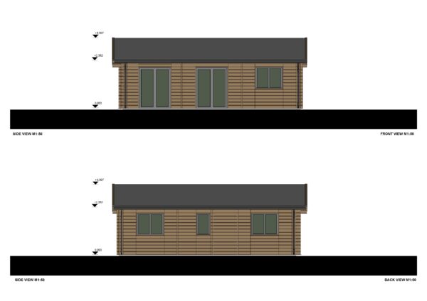 Medinis namas Neringa 44 + 44 mm, 8 x 8.9, 72 m² 5