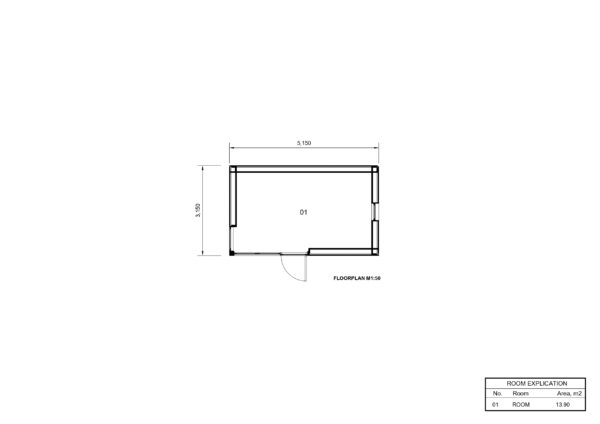 Medinis namelis Dainius 34 mm + dailylentės, 5 x 3, 15 m² 4