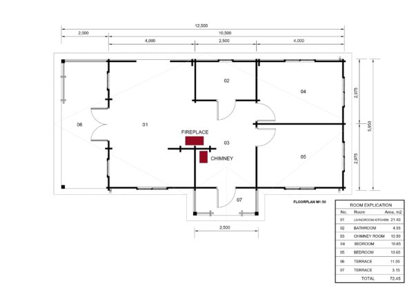 Medinis namas Darija 44 + 44 mm, 12,5 x 5,9, 85 m² 4