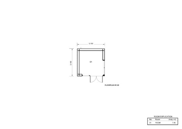 Garden Office Pod Evaldas floorplan