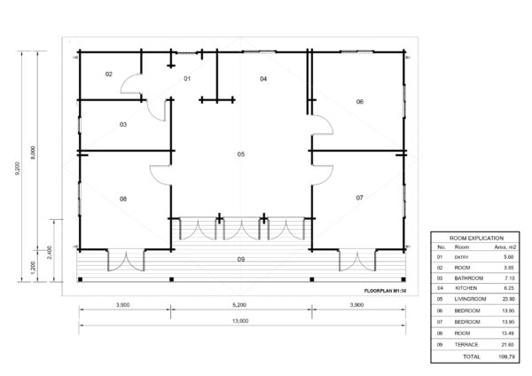 Medinis namas Elija floorplan