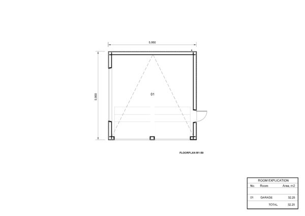 Dubbele garage floorplan Irūna