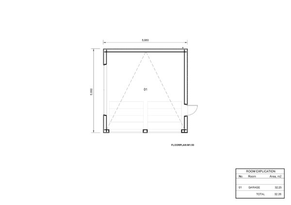 Dubbele garage floorplan Irūna