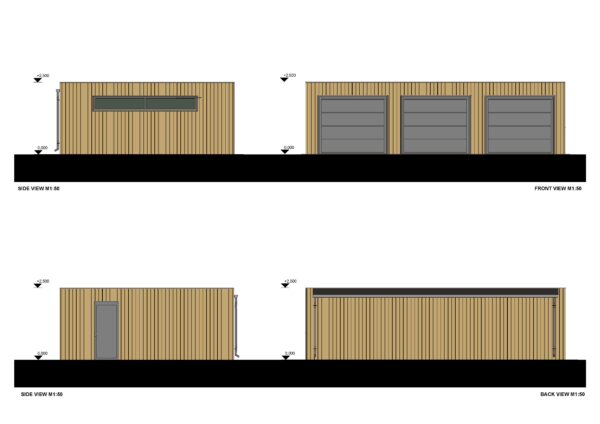 Houten garage elevations Ilana